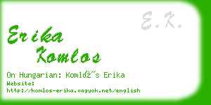 erika komlos business card